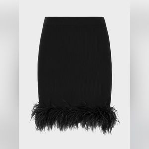 Milly Black Feather Skirt